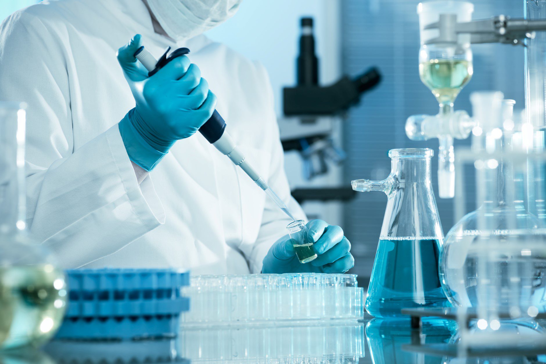 Chemical work in lab